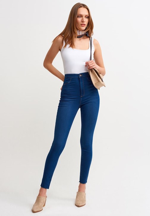 Yuksek Bel Denim Pantolon